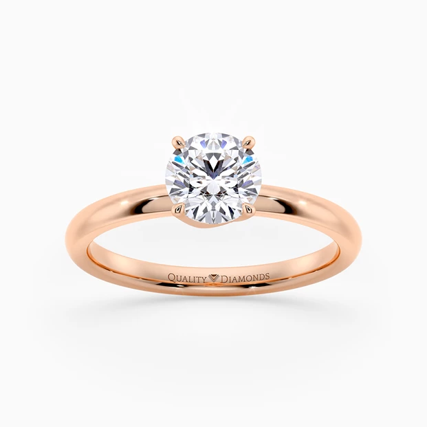 Round Brilliant Abbraccio Diamond Ring in 18K Rose Gold