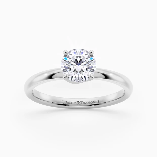 Round Brilliant Abbraccio Diamond Ring in Palladium