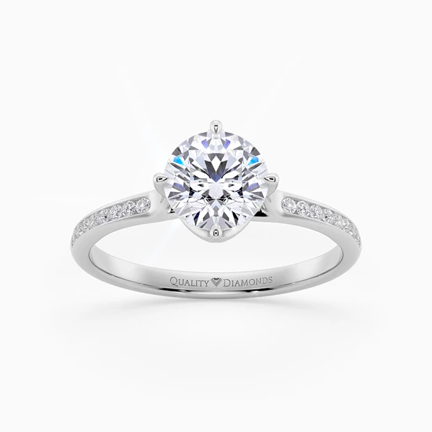 Diamond Set Round Brilliant Promessa Diamond Ring in Platinum