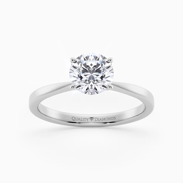 Round Brilliant Amabelle Diamond Ring in 9K White Gold