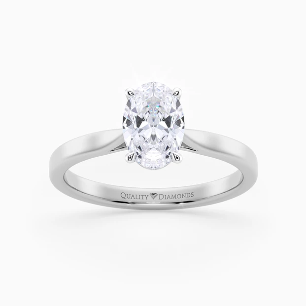 Oval Clara Diamond Ring in Palladium