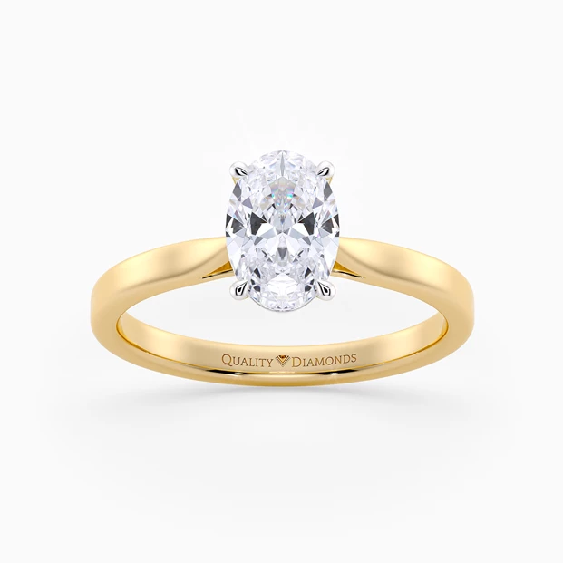 Oval Clara Diamond Ring in 18K Yellow Gold