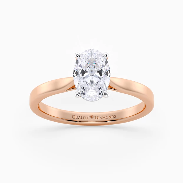 Oval Clara Diamond Ring in 18K Rose Gold
