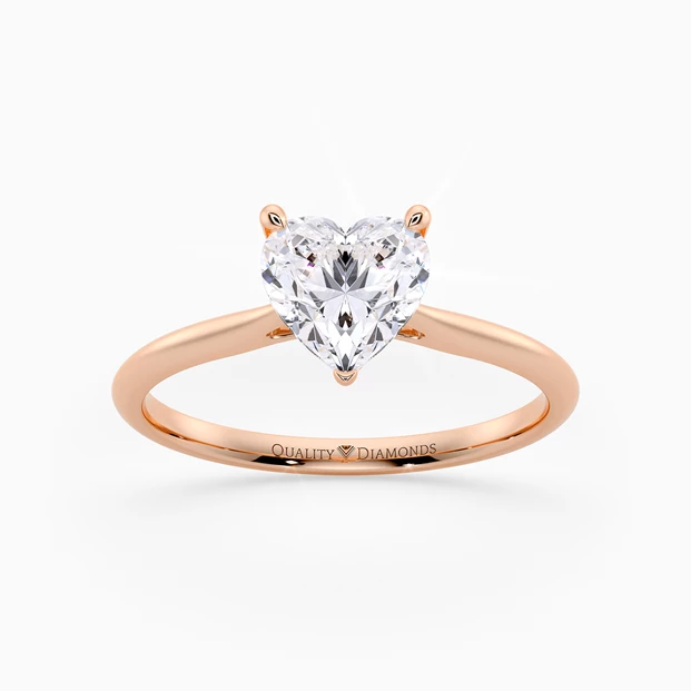 Heart Carys Diamond Ring in 9K Rose Gold