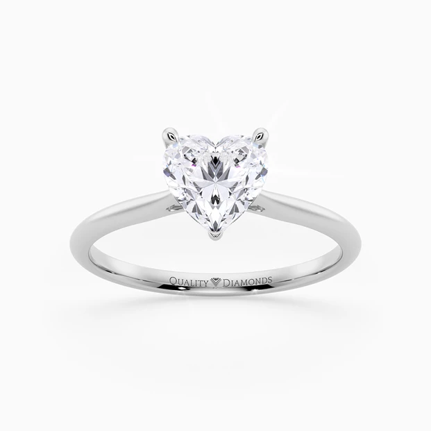 Heart Carys Diamond Ring in 9K White Gold
