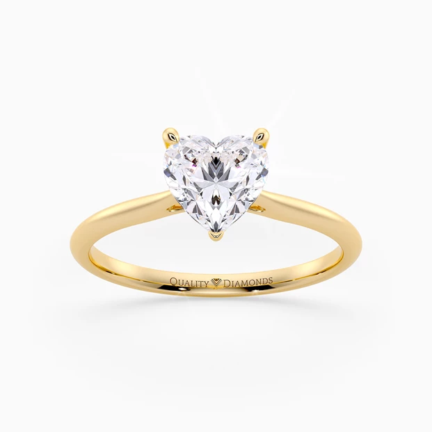 Heart Carys Diamond Ring in 9K Yellow Gold