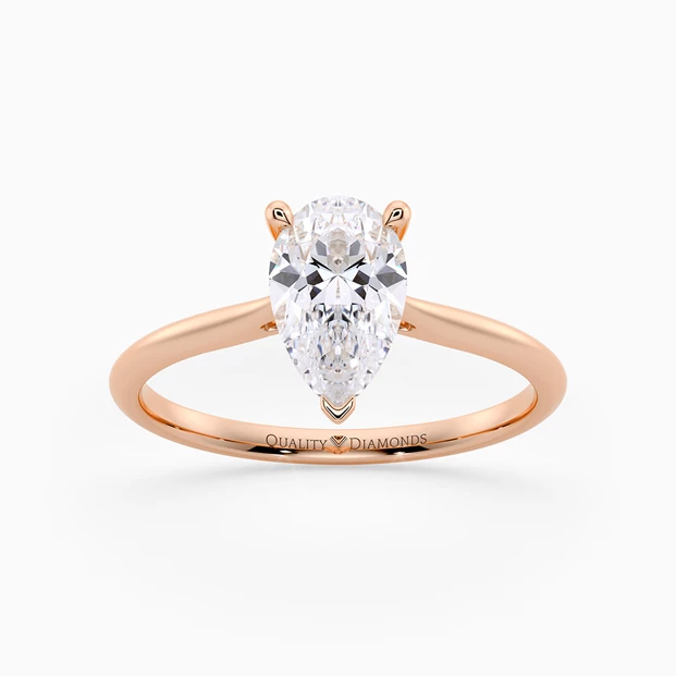 Pear Carys Diamond Ring in 9K Rose Gold