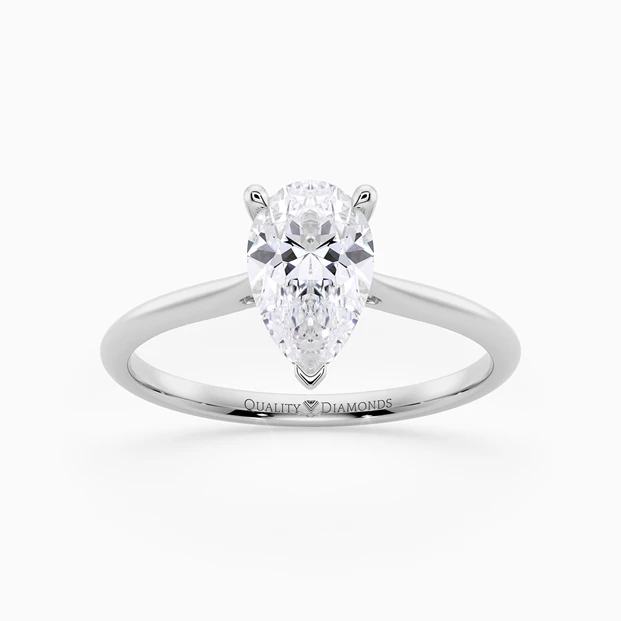 Pear Carys Diamond Ring in 18K White Gold
