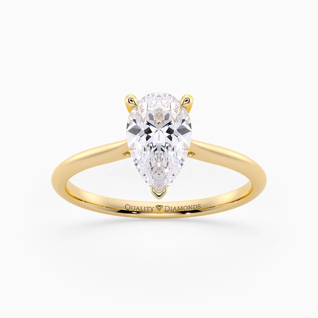 Pear Carys Diamond Ring in 9K Yellow Gold