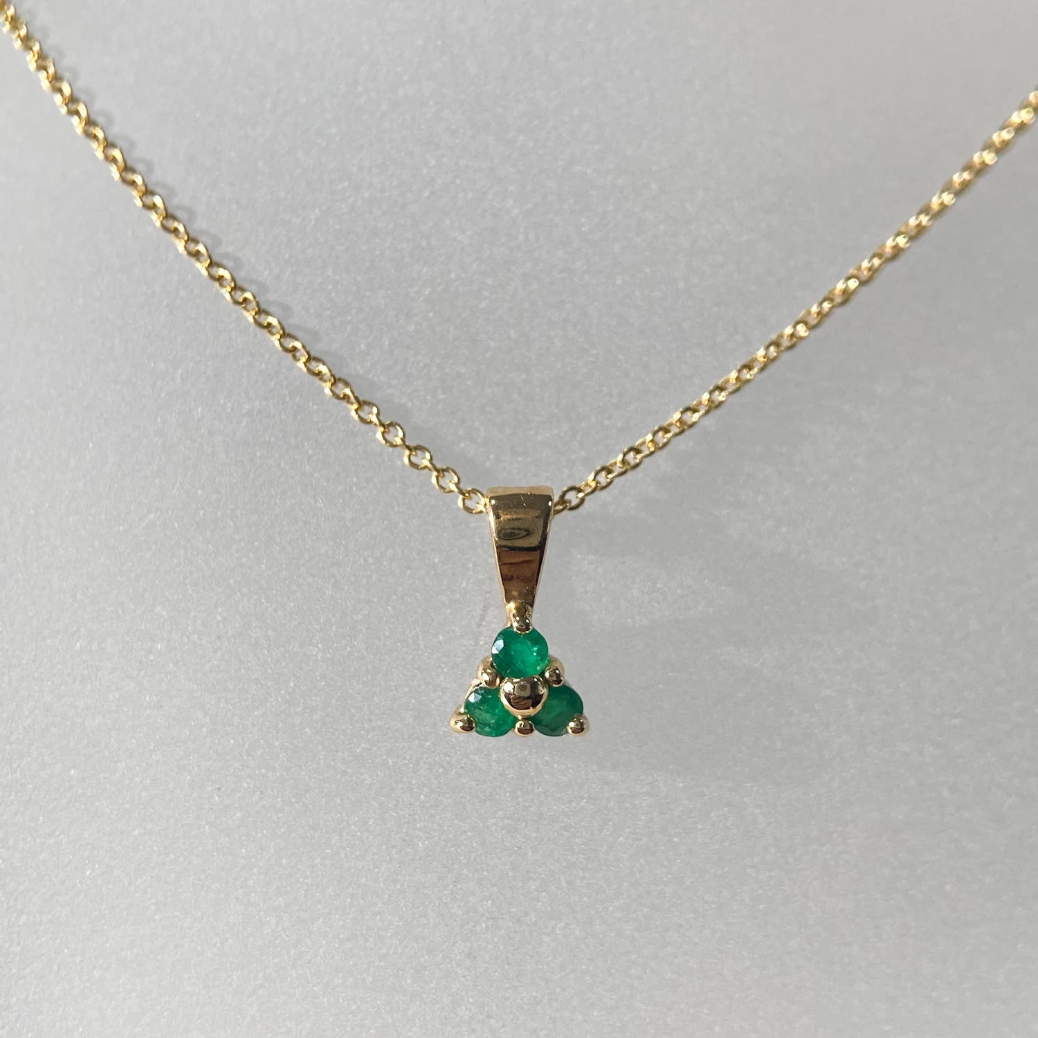 Emerald Cluster Pendant in 9K Yellow Gold