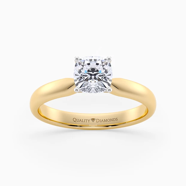 Cushion Amia Diamond Ring in 18K Yellow Gold
