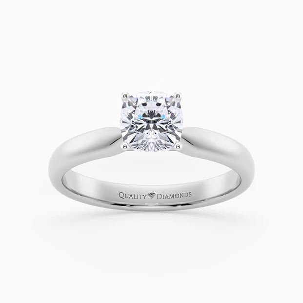Cushion Amia Diamond Ring in Platinum