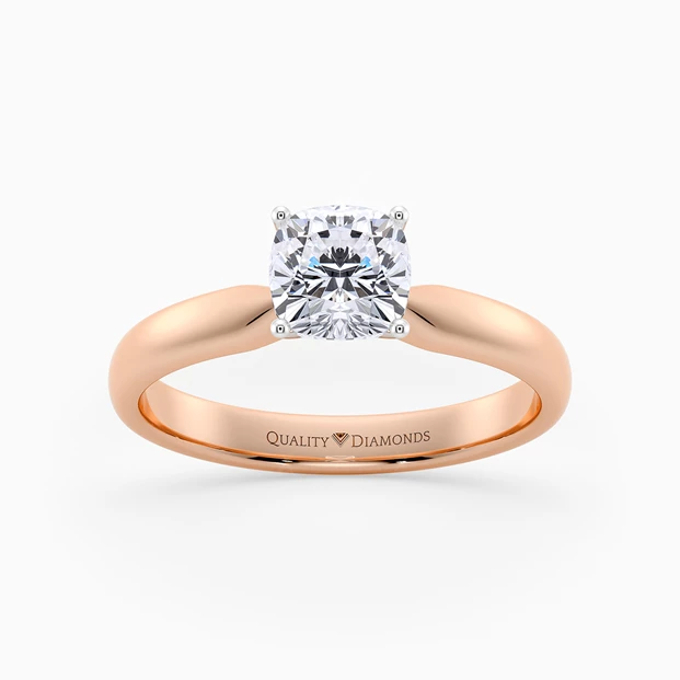 Cushion Amia Diamond Ring in 18K Rose Gold