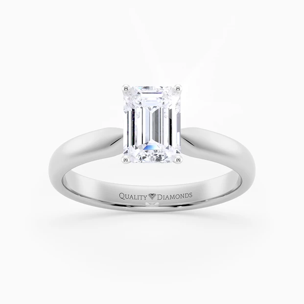 Emerald Amia Diamond Ring in Palladium 950
