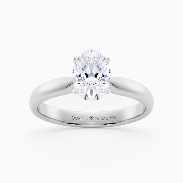 Oval Amia Diamond Ring in Palladium 950