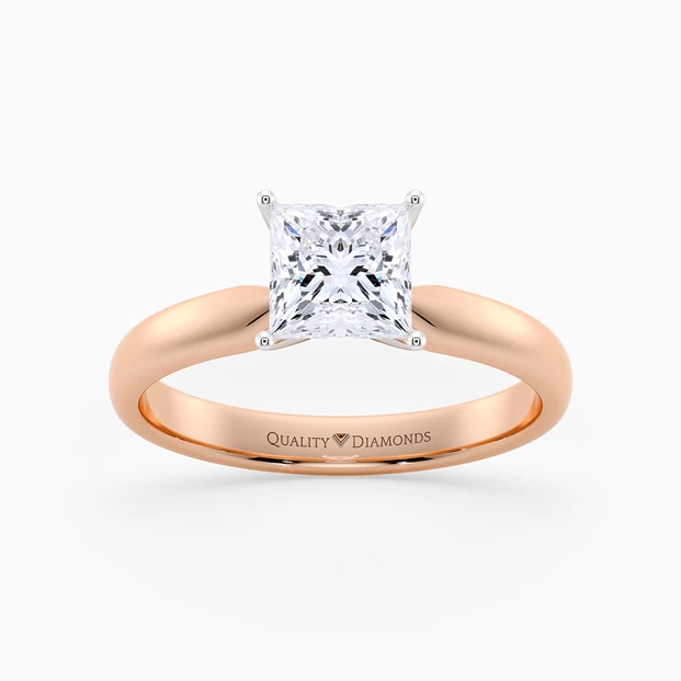 Princess Amia Diamond Ring in 18K Rose Gold