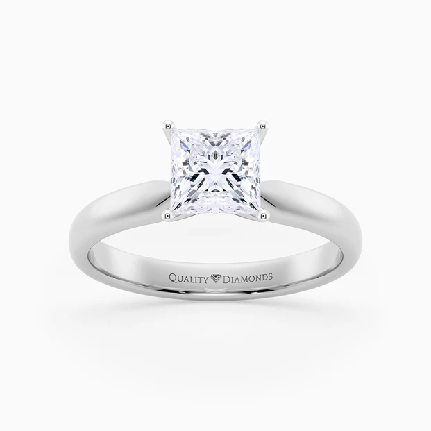 Princess Amia Diamond Ring in Palladium