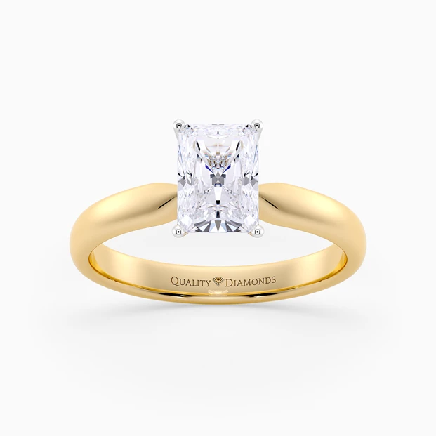 Radiant Amia Diamond Ring in 18K Yellow Gold