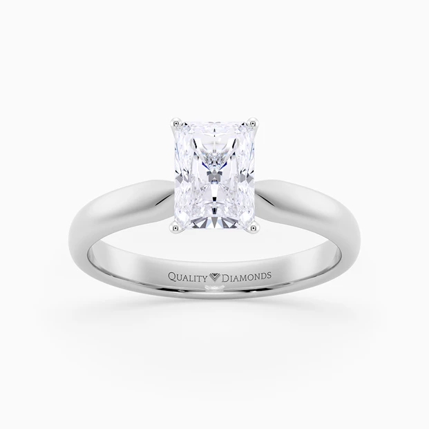 Radiant Amia Diamond Ring in 9K White Gold