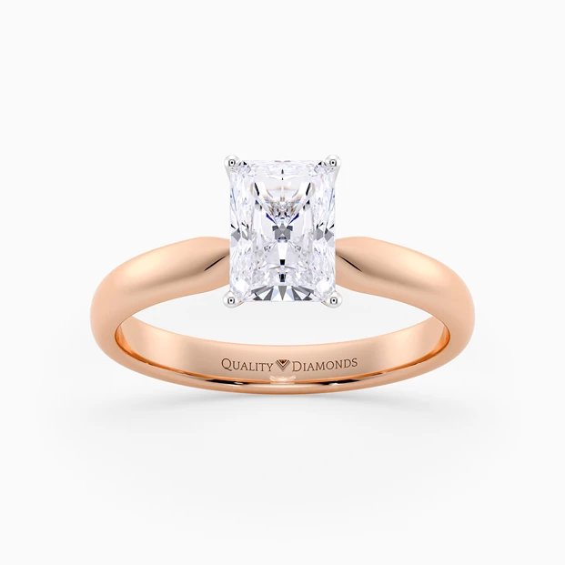 Radiant Amia Diamond Ring in 18K Rose Gold