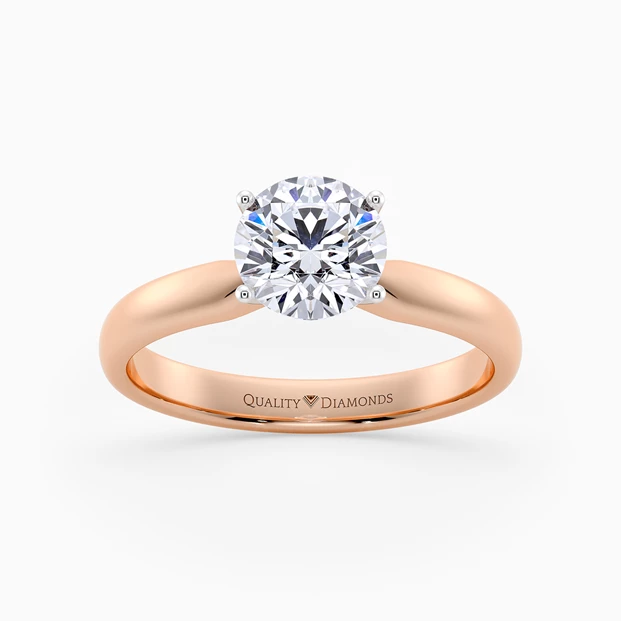 Round Brilliant Amia Diamond Ring in 9K Rose Gold