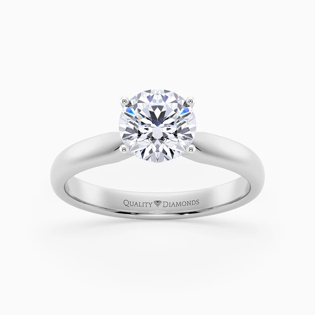 Round Brilliant Amia Diamond Ring in 9K White Gold