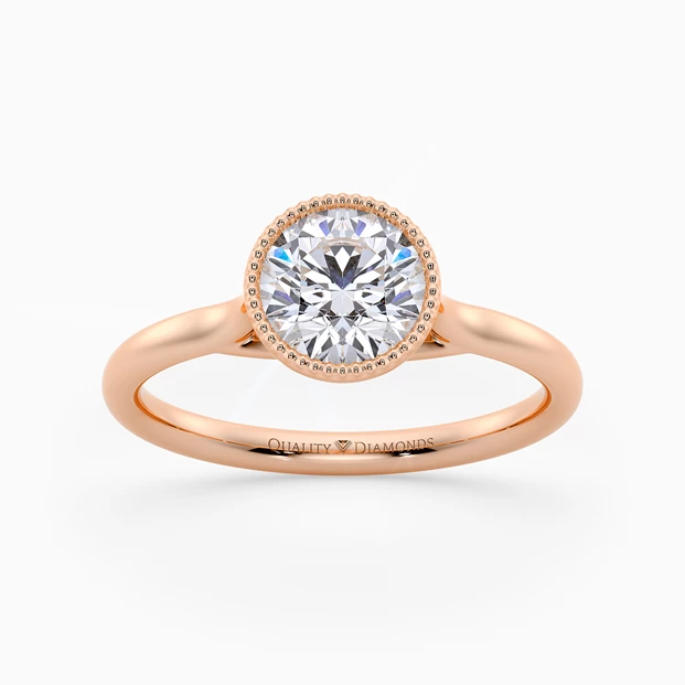 Round Brilliant Aura Diamond Ring in 18K Rose Gold