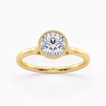 Round Brilliant Aura Diamond Ring in 9K Yellow Gold