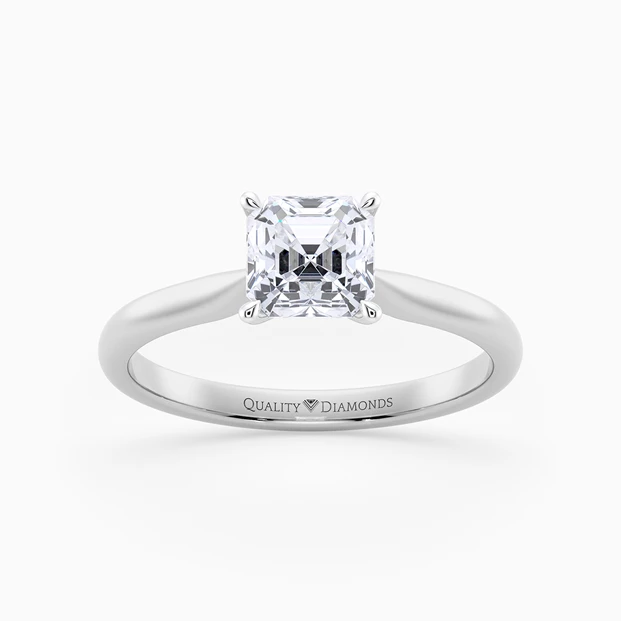 Asscher Beau Diamond Ring in Palladium