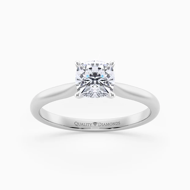 Cushion Beau Diamond Ring in 9K White Gold