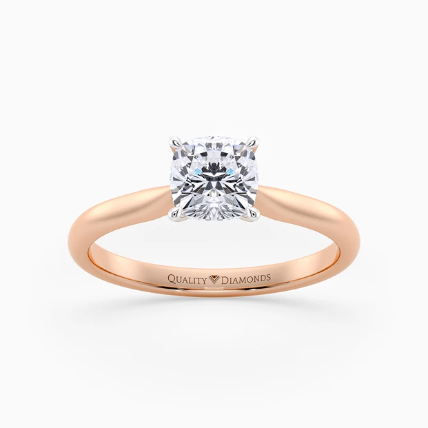 Cushion Beau Diamond Ring in 9K Rose Gold