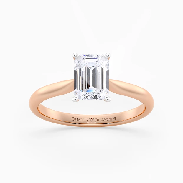 Emerald Beau Diamond Ring in 18K Rose Gold