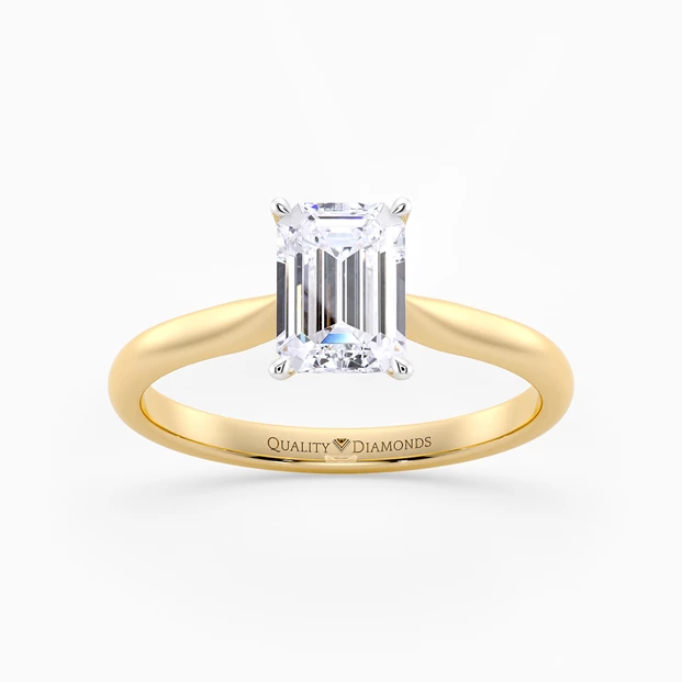 Emerald Beau Diamond Ring in 9K Yellow Gold