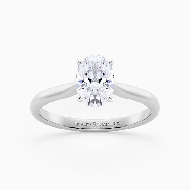 Oval Beau Diamond Ring in Palladium