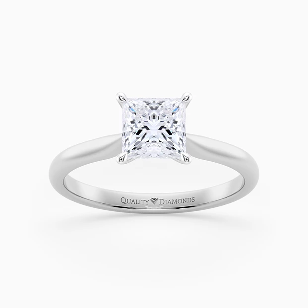 Princess Beau Diamond Ring in Palladium