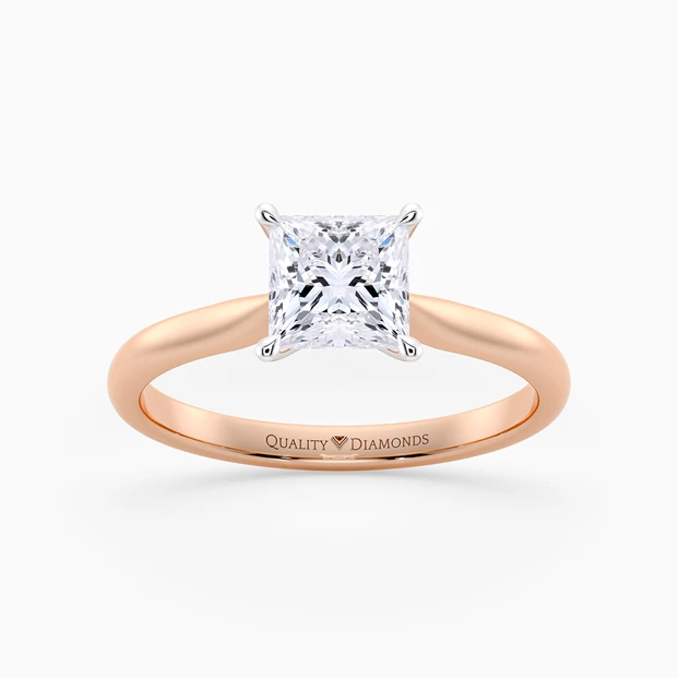 Princess Beau Diamond Ring in 18K Rose Gold