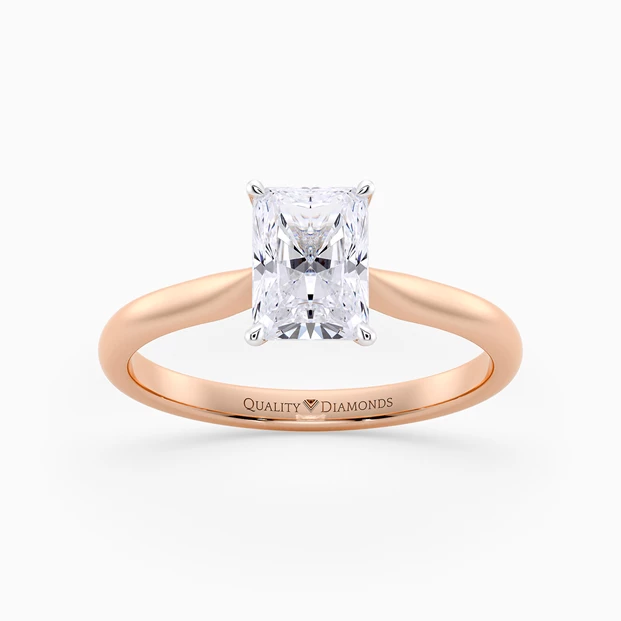 Radiant Beau Diamond Ring in 9K Rose Gold