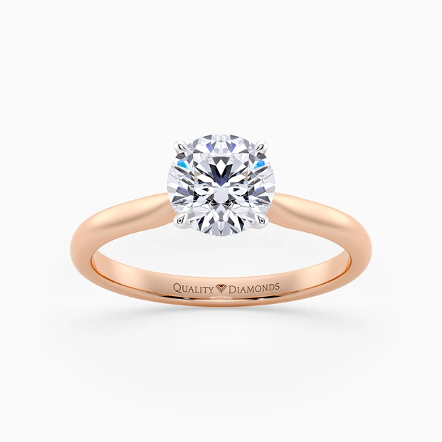 Round Brilliant Beau Diamond Ring in 9K Rose Gold