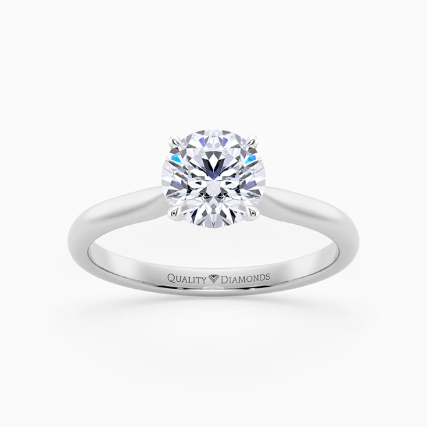 Round Brilliant Beau Diamond Ring in 9K White Gold