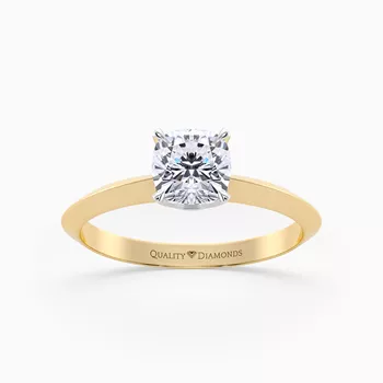 Cushion Carella Diamond Ring in 9K Yellow Gold