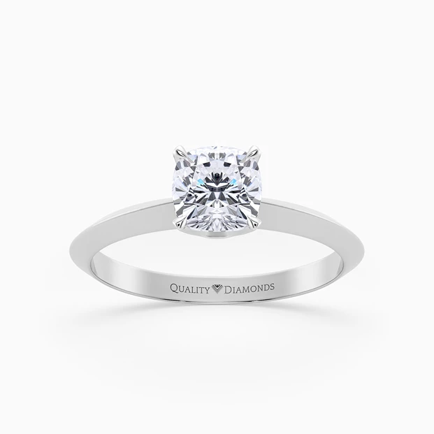 Cushion Carella Diamond Ring in 18K White Gold