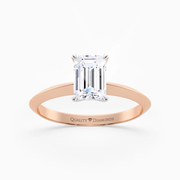 Emerald Carella Diamond Ring in 9K Rose Gold