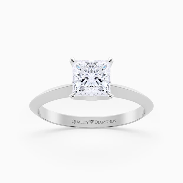 Princess Carella Diamond Ring in 9K White Gold