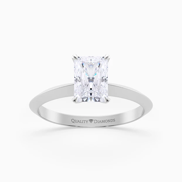Radiant Carella Diamond Ring in 18K White Gold