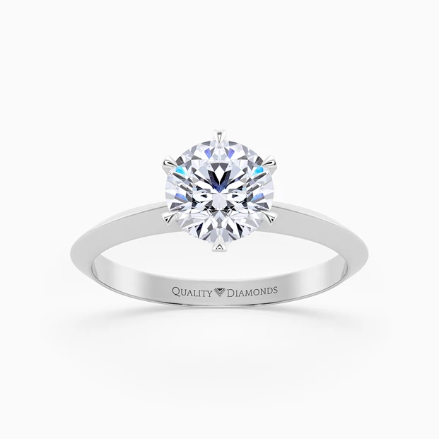 Round Brilliant Carella Diamond Ring in Palladium