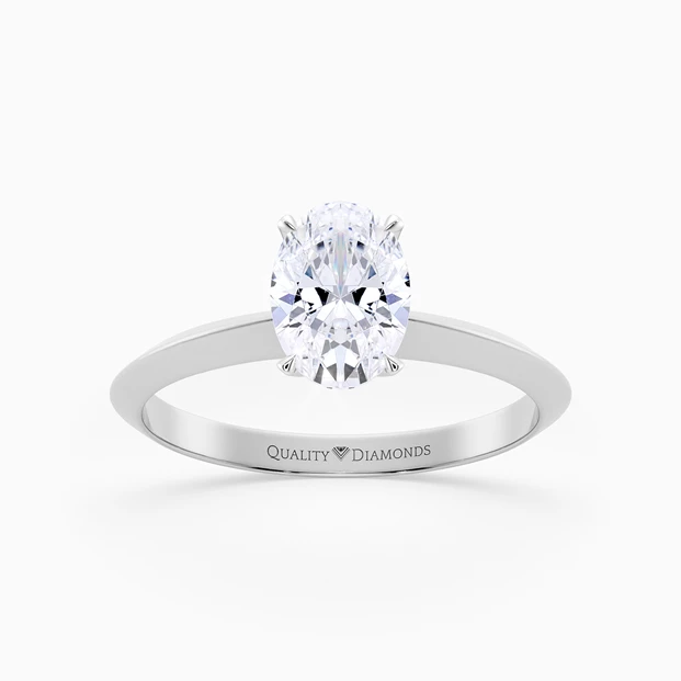 Oval Carella Diamond Ring in 9K White Gold