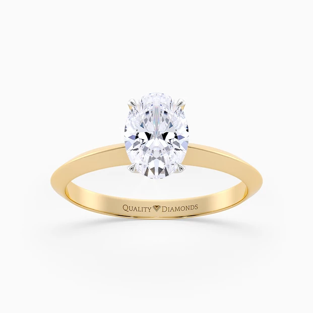 Oval Carella Diamond Ring in 9K Yellow Gold