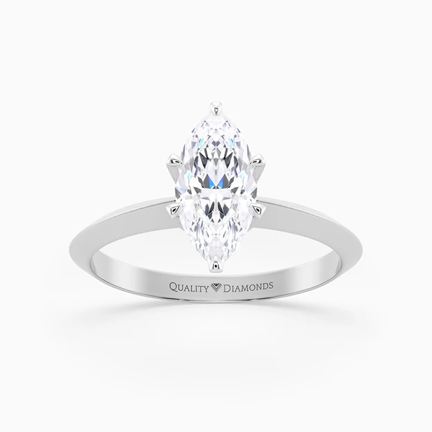 Marquise Carella Diamond Ring in Palladium