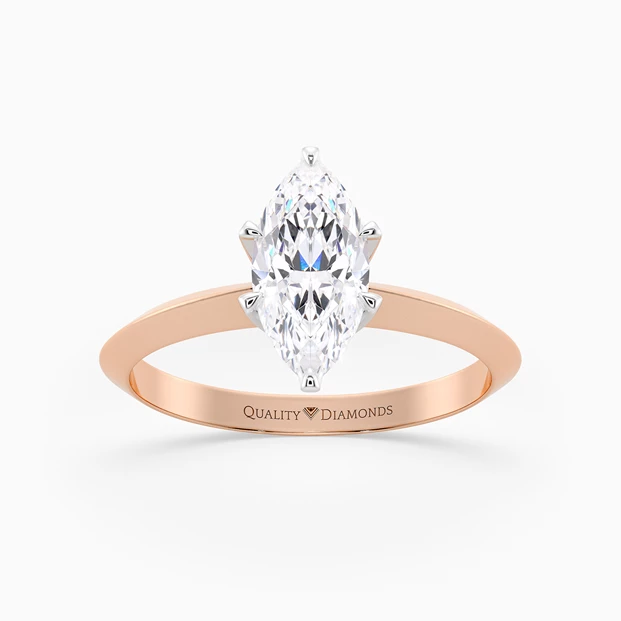 Marquise Carella Diamond Ring in 9K Rose Gold