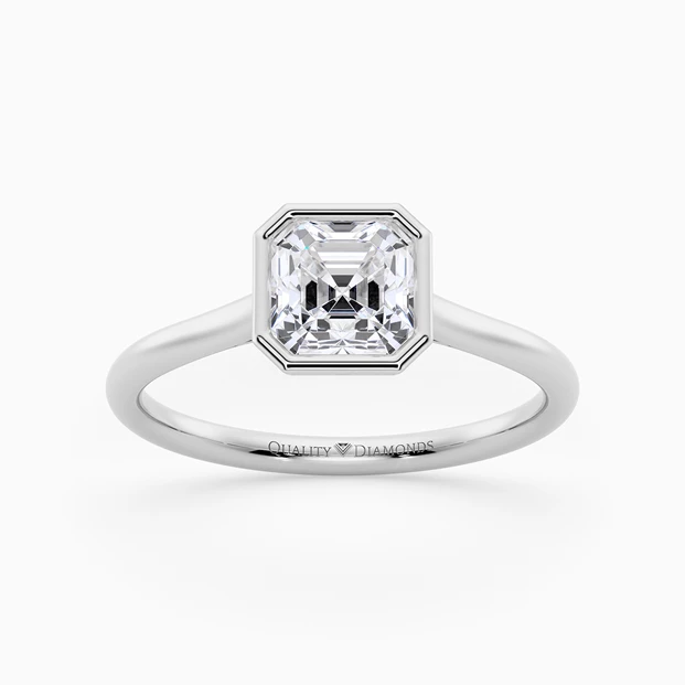 Asscher Carina Diamond Ring in Palladium 950